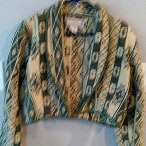 Green and cream bolero size M